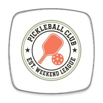 Weekend League Pickleball Badge - Square fridge magnet - white - Front