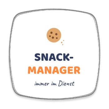 Snack Manager - Viereckiger Kühlschrankmagnet - Weiß - Vorne