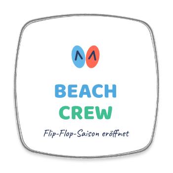 Beach Crew mit Flip-Flops - Viereckiger Kühlschrankmagnet - Weiß - Vorne
