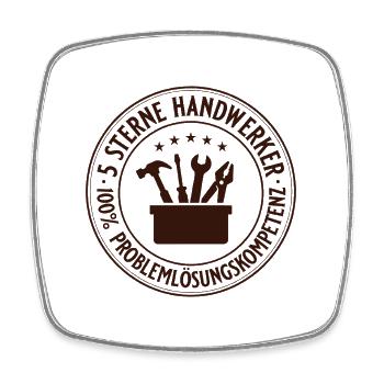 5 Sterne Handwerker 100% Problemlösungskompetenz - Viereckiger Kühlschrankmagnet - Weiß - Vorne