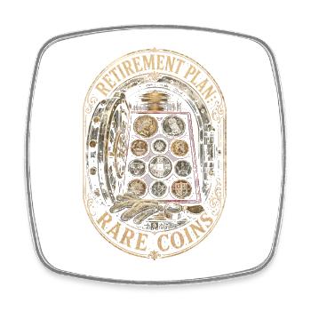Plan de retraite Numismatics pour collectionneurs de pièces rares - Magnet carré - blanc - Devant