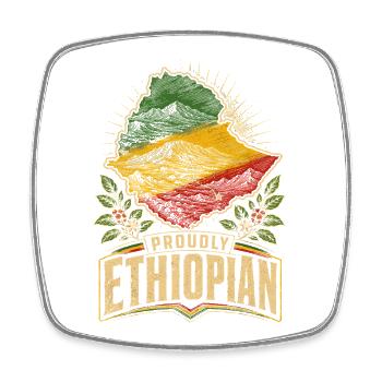 Éthiopie Éthiopien Fièrement Éthiopien - Magnet carré - blanc - Devant