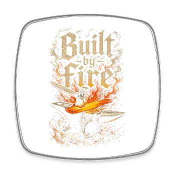 Forgeron Ferrer construit par le feu - Magnet carré - blanc - Devant