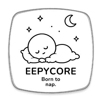 Eepycore – Born to Nap | Cozy Sleep Mood - Viereckiger Kühlschrankmagnet - Weiß - Vorne
