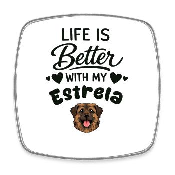 Life is better with mine - Square fridge magnet - white - Front