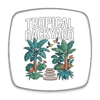 Tropical Backyard Tropischer Garten - Viereckiger Kühlschrankmagnet - Weiß - Vorne