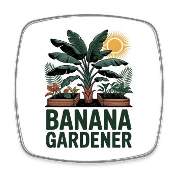 Banana Gardener Tropical Garden - Square fridge magnet - white - Front