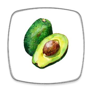 Fresh avocado - Square fridge magnet - white - Front