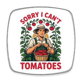 Panier de tomates du héros du jardin - Magnet carré - blanc - Devant