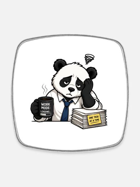 WORK_MODE_LOADING - Square fridge magnet - white