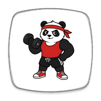 Gym Panda - Magnet carré - blanc - Devant