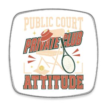 Tenniscore Tennis Club No Membership, Only - Square fridge magnet - white - Front