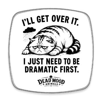 Mème du chat drôle | Probabilités sarcastiques | Cadeau Amoureux des chats - Magnet carré - blanc - Devant