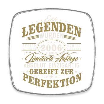 2006 Jahrgang geboren Legenden Vintage Geburtstag - Viereckiger Kühlschrankmagnet - Weiß - Vorne