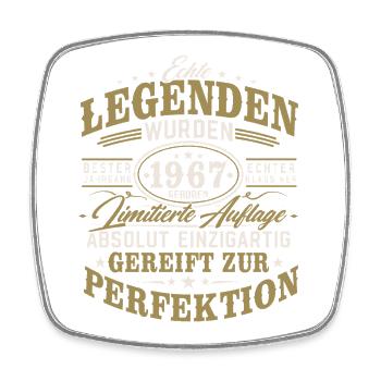 1967 Jahrgang geboren Legenden Vintage Geburtstag - Viereckiger Kühlschrankmagnet - Weiß - Vorne