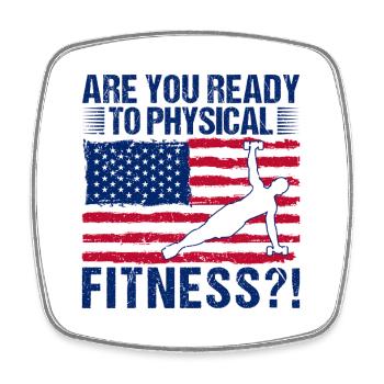 Fitness Fanatics Ready Physical Fitness - Magnet carré - blanc - Devant