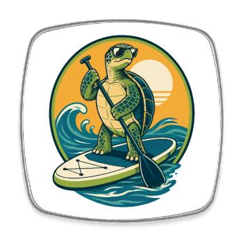  Funny SUP Paddleboard Board Stand Up paddel - Viereckiger Kühlschrankmagnet - Weiß - Vorne