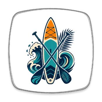  Funny SUP Paddleboard Board Stand Up paddel - Viereckiger Kühlschrankmagnet - Weiß - Vorne