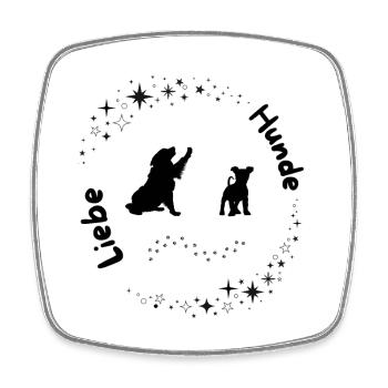 L’amour des chiens - Magnet carré - blanc - Devant