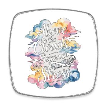 Private Pilot Above The Clouds Aviation Enthusiast - Square fridge magnet - white - Front