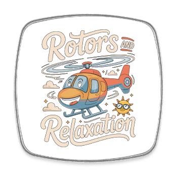 Private Pilot Rotors And Relaxation Aviation - Square fridge magnet - white - Front