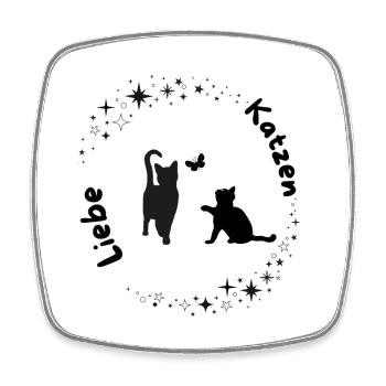 Lune Amour Magique des Chats - Magnet carré - blanc - Devant