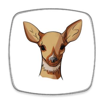 Tête de daim graphique pastel - Magnet carré - blanc - Devant