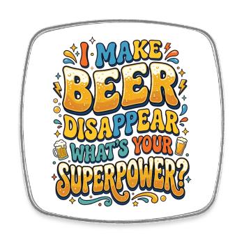 Je fais disparaître la bière Craft Beer - Magnet carré - blanc - Devant