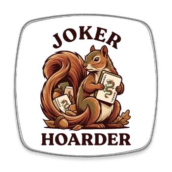 Mahjong Joker Hoarder Squirrel - Square fridge magnet - white - Front