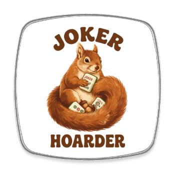Mahjong Joker Hoarder Squirrel - Square fridge magnet - white - Front