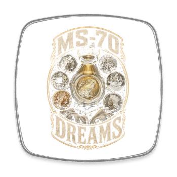 Collectionneur de pièces Numismatique Collection MS-70 Rêves - Magnet carré - blanc - Devant