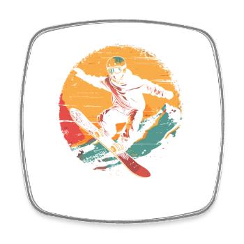 Snowboarder 80s Look - Square fridge magnet - white - Front