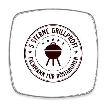 5 Sterne Grillprofi Fachmann für Röstaromen - Viereckiger Kühlschrankmagnet - Weiß - Vorne