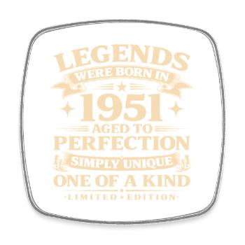Born in 1951 Simply unique - Square fridge magnet - white - Front
