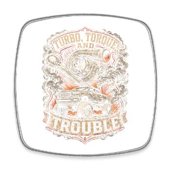 Rolling Coal Turbo Torque And Trouble - Square fridge magnet - white - Front
