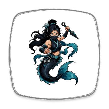 Sirène ninja de la mer - Magnet carré - blanc - Devant