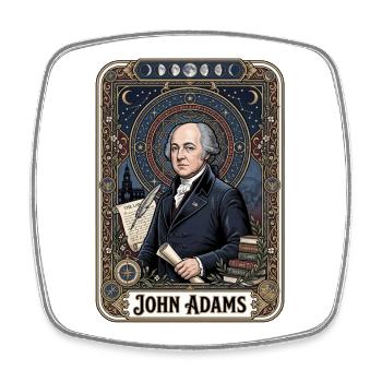 Carte de tarot John Adams - Magnet carré - blanc - Devant