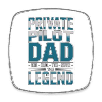 Pilote privé Papa L’idole L’Instructeur de vol - Magnet carré - blanc - Devant