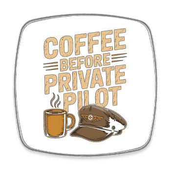 Un Café Pilote Privé Avant Un Amoureux du Café Aviation - Magnet carré - blanc - Devant