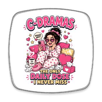 C-Drama Dose Quotidienne - Magnet carré - blanc - Devant