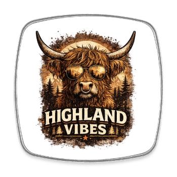 Highland Vibes in Sepia - Square fridge magnet - white - Front