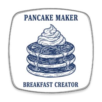 Petit déjeuner Créateur de crêpes Créateur de petit-déjeuner drôle - Magnet carré - blanc - Devant