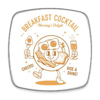 Petit-déjeuner Cocktails matins Délice Brunch drôle - Magnet carré - blanc - Devant