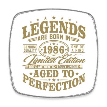1986 Anniversaire Vintage Born Legends - Magnet carré - blanc - Devant