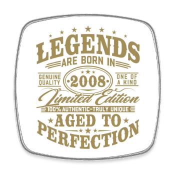 Anniversaire vintage Born Legends 2008 - Magnet carré - blanc - Devant
