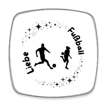 Star Ring Football Love - Magnet carré - blanc - Devant