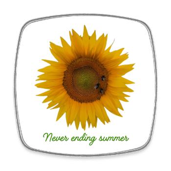 Unendlicher Sommer Sonnenblume - Viereckiger Kühlschrankmagnet - Weiß - Vorne