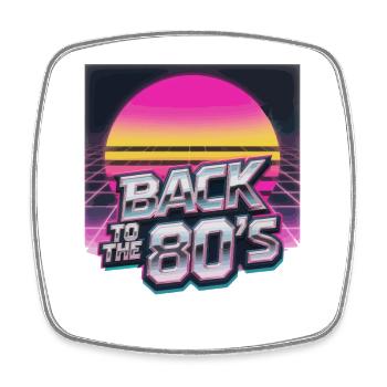 Return of the 80s Neon Sun - Square fridge magnet - white - Front