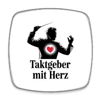 Taktgeber mit Herz für Chorleiter und Dirigent - Viereckiger Kühlschrankmagnet - Weiß - Vorne