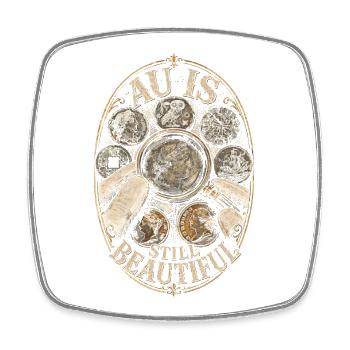 Collectionneur de pièces Numismatique, Collection de pièces - Magnet carré - blanc - Devant